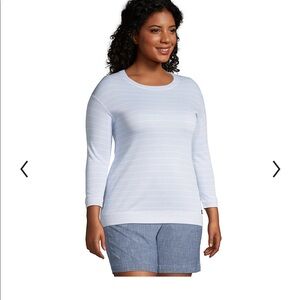 LAND’S END Women’s striped RELAXED FIT  REVERSIBLE TOP.  SIZE LARGE